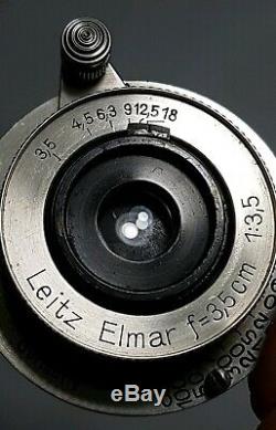 Leica Leitz Elmar 3.5cm 35mm f/3.5 Prime Lens M39 with Case & Caps UK Fast post