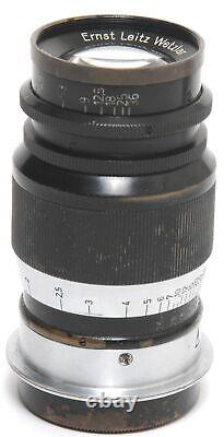 Leica Leitz Elmar 4/9cm lens with matching tropen case