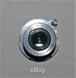 Leica Leitz Elmar 50mm 5cm f3.5 LTM Screw Collapsible Lens withCaps, CLA'd, Nice