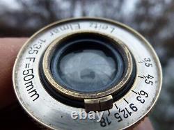 Leica Leitz Elmar 50mm F3.5 Screw Mount M39 Early Nikel Lens No Serial #