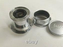 Leica Leitz Elmar 5cm 50mm f3.5 Lens ltm l39 with FISON hood & lens cap
