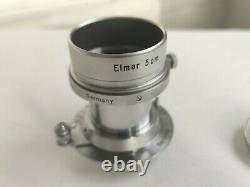 Leica Leitz Elmar 5cm 50mm f3.5 Lens ltm l39 with FISON hood & lens cap