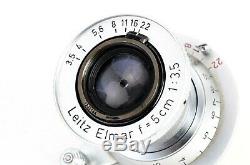 Leica Leitz Elmar 5cm 50mm f3.5 Red Scale Triangle LTM L39 Screw Mount Lens
