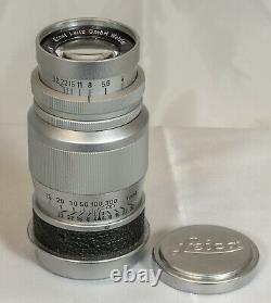 Leica Leitz Elmar 9cm 90mm screw mount lens with caps