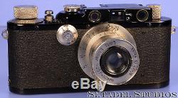 Leica Leitz III Black Paint Rangefinder +nickle Camera +50mm Elmar Lens Clean