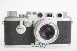 Leica Leitz IIIf red dial camera + Elmar 5cm 12.8 lens (Leica LTM M39 mount)