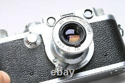 Leica Leitz Iiif Black Dial Bd #417023 Camera + Elmar 50mm F/3.5 Ltm Lens, Case