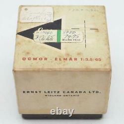 Leica Leitz Ocmor 65mm f3.5 Elmar Lens EMPTY Box Only Vintage 1965