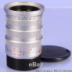 Leica Leitz Tri-elmar-m 11894 Mate 28-35-50mm F4 Asph Chrome Lens +caps Clean