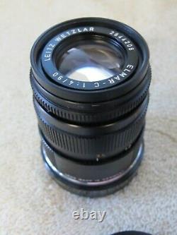 Leica Leitz Wetzlar Elmar-C 90mm f/4 for M Mount Lens Caps 14191 Leather Pouch