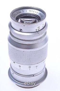 Leica M39 90mm 4 Elmar Rare, All Chrome'1948' Coated Screw Mount Rf Lens