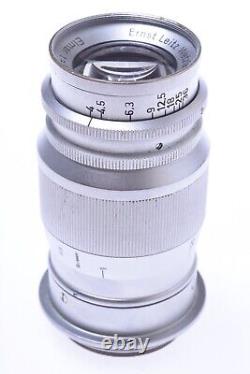 Leica M39 90mm 4 Elmar Rare, All Chrome'1948' Coated Screw Mount Rf Lens