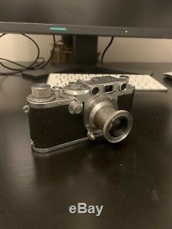 Leica iiic Camera Body With Leitz Elmar 5cm F/3.5 Collapsible Lens And Case