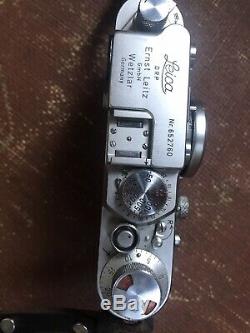 Leica iiif Film Camera Red Dial Version 1956 -leitz Elmar Lens Great Condition