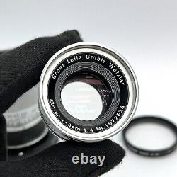 Leica lens Ernst Leitz Wetzlar Elmar f= 9cm 14, chrome, M39