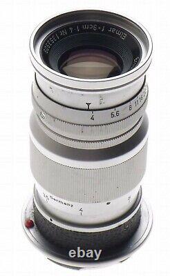 Leica m mount Elmar f=9cm 14 camera lens cap Leitz chrome 14/90mm