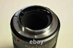 Leitz 100mm f4.0 Marco-Elmar 3 cam R lens with 55mm UV filter and caps