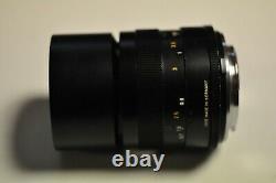 Leitz 100mm f4.0 Marco-Elmar 3 cam R lens with 55mm UV filter and caps