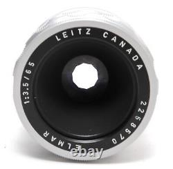 Leitz Canada Elmar 3.5/65mm Chrome Visoflex Lens with 16464 K Mount