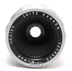 Leitz Canada Elmar 3.5/65mm chrome Visoflex lens with 16464 K Mount