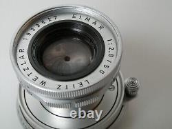 Leitz ELMAR 50 mm 12.8 2.8/50 no. 1933627 beautiful nice, for Leica M + met. Cap dek