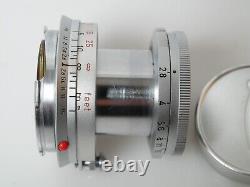 Leitz ELMAR 50 mm 12.8 2.8/50 no. 1933627 beautiful nice, for Leica M + met. Cap dek