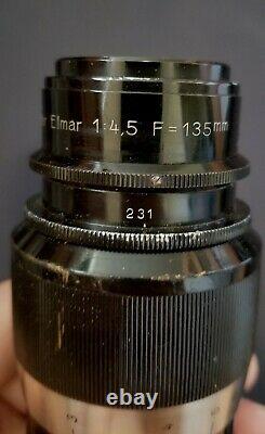 Leitz Elmar 135mm f/4.5 Non-standard Uncoupled lens S/N 231