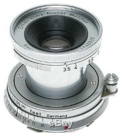 Leitz Elmar 3.5 f=5cm chrom collapsible Leica M mount lens clean 3.5/50mm keeper