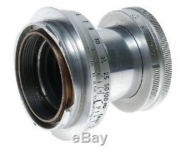 Leitz Elmar 3.5 f=5cm chrom collapsible Leica M mount lens clean 3.5/50mm keeper