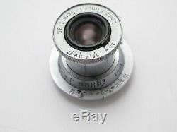 Leitz Elmar 5 Cm 3.5 LTM Red scale Black Diamond Pointer Leica Hood Filter