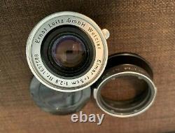 Leitz Elmar 50mm f/2.8 Collapsible Lens with Hood & rear cap for Leica M Mount