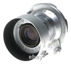 Leitz Elmar Red Scale 13.5 f=5cm M39 RF coupled with M adapter hood