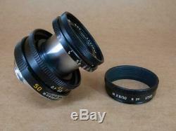 Leitz Leica 11831 50mm 12.8 Elmar-M with Hood 12550 and Caps