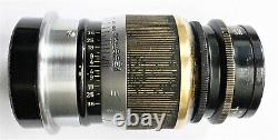 Leitz Leica Elmar 14 f=9cm Lens plus Bakelite Case & End Cap