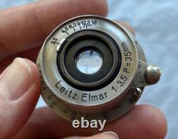 Leitz Leica L39 LTM Elmar 3.5/3.5cm Nickel CLOSE FOCUS version LENS ONLY