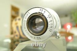 Leitz Leica Red Scale Elmar, 5cm/50mm F3.5, LTM/Screw Mount Lens Exc User or CLA