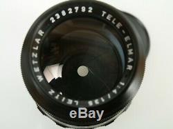 Leitz Leica TELE-ELMAR M 4/135 14/135mm Berg-und Tal Fassung schön + Leitz Dose