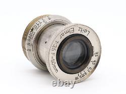Lens Ernst Leitz Wetzlar Germany Elmar 3.5 50mm Leica Screw Thread