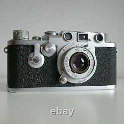 NEAR MINT Leica IIIf / 3F Red Dial Camera + Leitz Elmar 13.5 F=5cm Lens m3 m6