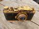 Soviet Brass Patina Leica II 35mm Rangefinder Film Camera & Leitz Elmar Lens