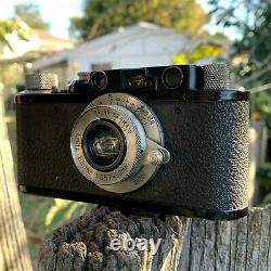 Stunning Leica II 2 Camera Leitz Chrome Brass Elmar 50mm Lens F3.5 & Case Exc+