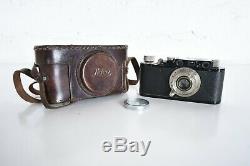 Vintage LEICA II CAMERA Model D LEITZ Elmar 50 MM Lens 1935 BLACK/ Leather case