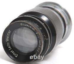 Vintage Leica Leitz Elmar 4/9cm lens Black/Chrome M39 Screw Mount Glass Needs