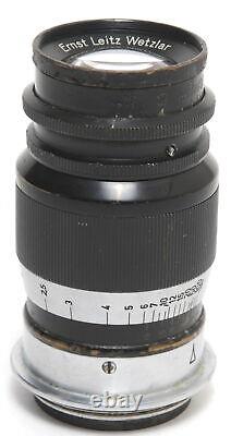 Vintage Leica Leitz Elmar 4/9cm lens Black/Chrome M39 Screw Mount Glass Needs